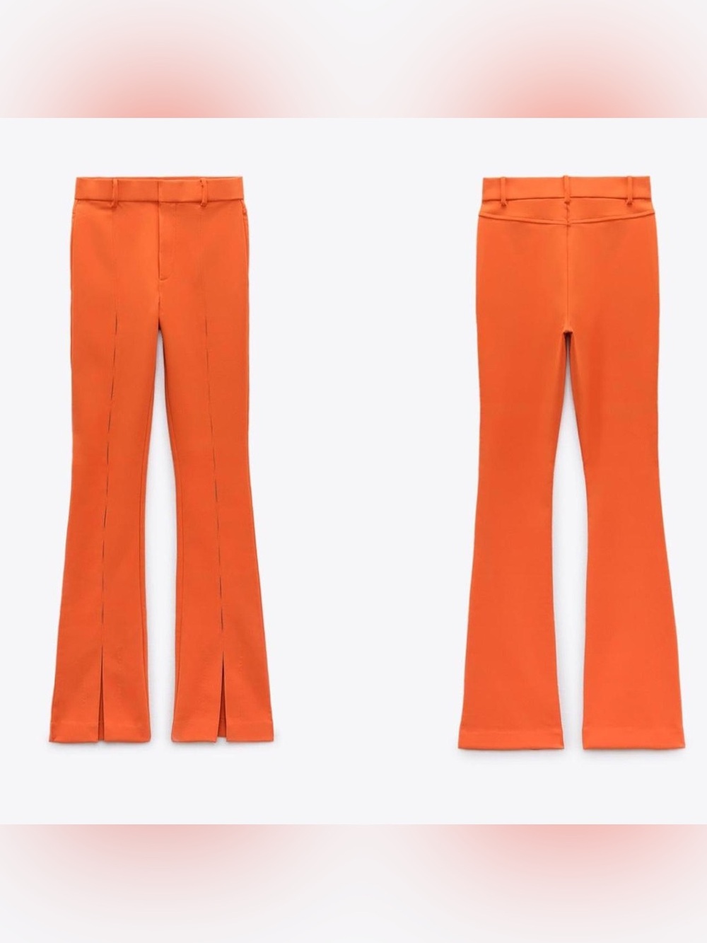 Zara Orange Split-Hem cut out flare Tailored Pants